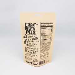 Customized Shaped Window Kraft Paper Pouch In Water Based Ink Flexo Printing