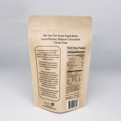 Customized Shaped Window Kraft Paper Pouch In Water Based Ink Flexo Printing