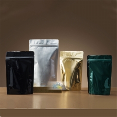 Stock Aluminum Foil Stand Up Zipper Pouch , High Barrier & Quality Food Packaging