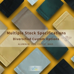 Stock Generic Ziplock Aluminum Foil Stand Up Pouches Multiple Colors