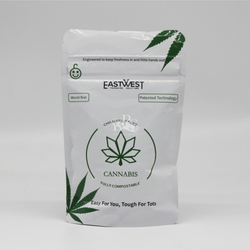 BPS Patented Compostable CR Pouch Perfect For Cannabis And CBD Industries