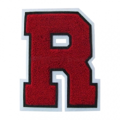 Custom logo toweling embroidery patch letters chenille embroidery patch
