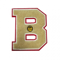 Custom logo toweling embroidery patch letters chenille embroidery patch