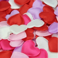 Red and white Color Fabric Patches Padded Heart Garment Appliques For Decoration DIY Hair Accessories