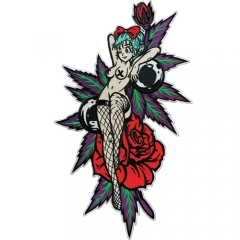 High quality custom iron on embroiderysexy girl patches