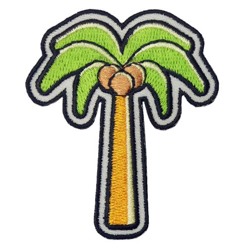 High quality Coconut Palm Tree Embroidered Sew Applique patch Iron on Patch for Jackets Bag Clothes patch wholesale