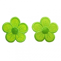 Green different shape Applique Flower Embroidery Patches for clothing