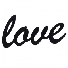 Popular Design black color LOVE letters Embroidered Patches for clothes