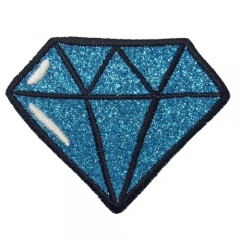 Good quality crystal diamond design embroidery iron on patch appliques for clothes