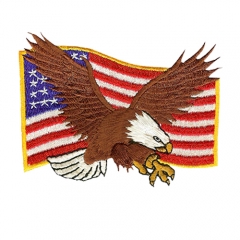 Embroidered Textile Badges Factory Personalized Design Custom Embroidery Patches with Eagle Logo