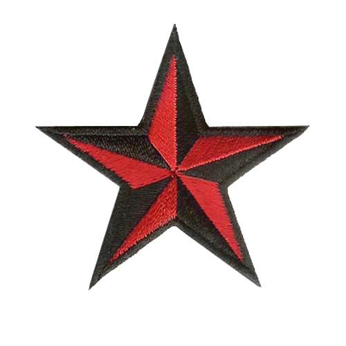 Red Star Embroidery Iron On Applique Patch