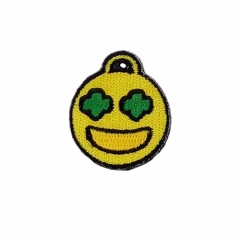 Custom smiling face expression iron on embroidery patches for clothing, clothing accessories