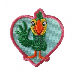 Hot fashion parrot bird embroidery patch for women's clothing patches