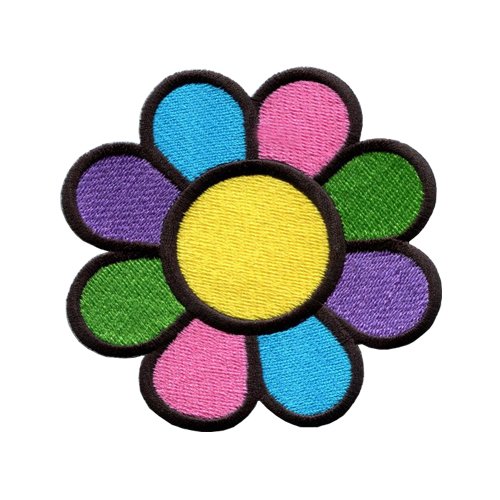 Wholesale embroidered flower iron on patch badges
