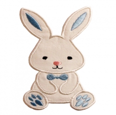 Cute rabbit bulk cheap custom embroidery patch
