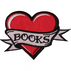 Custom iron on embroidery heart shape patches