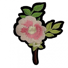 Fashion flower applique custom iron on embroidery patch for garment