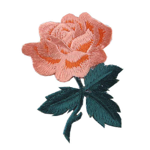 No MOQ manufacture pink flower embroidery patch