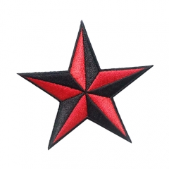 Custom made colorful embroidered iron on star patch for clothes