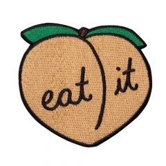Custom Cute Cartoon Fruit Logo Embroidered Sticky Patches for Kids Clothes