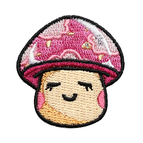 Custom iron on mushroom design embroidery patches for garment