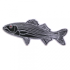 Funny design fish embroidery iron on patches