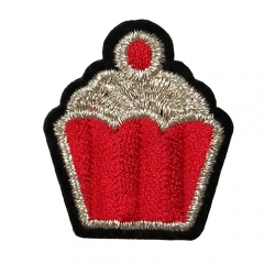 Custom designed garment embroidered patch/ Metalic thread embroidery badges