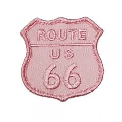 Hot Sell Custom Embroidery Logo pink route 66 patch