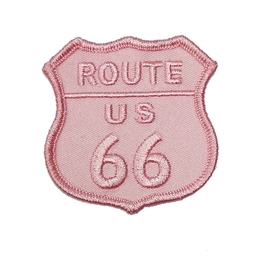 Hot Sell Custom Embroidery Logo pink route 66 patch