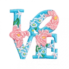 Free samples personalized of flowers love letter series embroidery patches