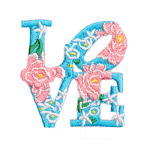 Free samples personalized of flowers love letter series embroidery patches