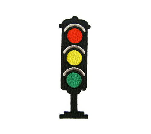 Embroidered traffic signal patches