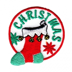 Custom embroidery Bell Patches For Christmas Decoration