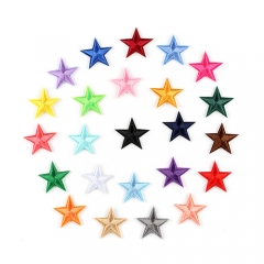 Wholesale garment accessories iron on patches, customized star shape embroidery patches
