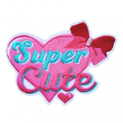 Factory OEM low price custom small embroidery patch heart