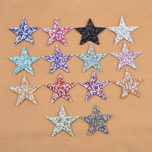 Crystal Rhinestone Star Patches DIY Motif Iron on Patches Applique For Heat Transfer Clothing Shoe Bag Multi Sizes