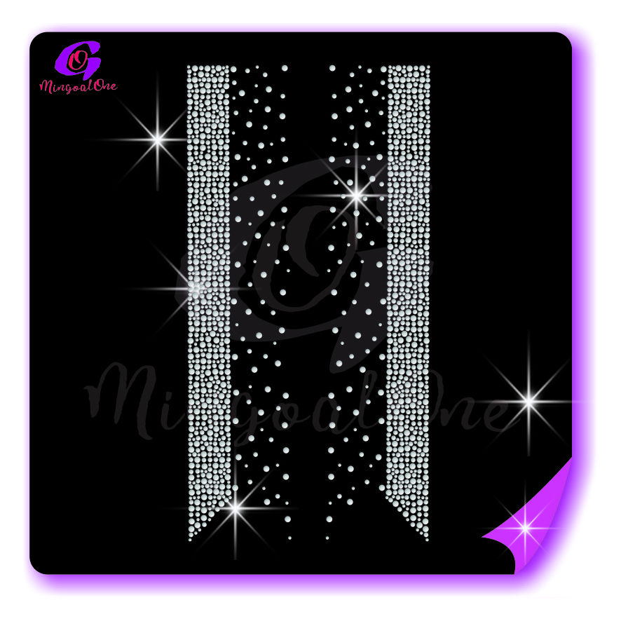 Bow Strips rhinestone Transfer