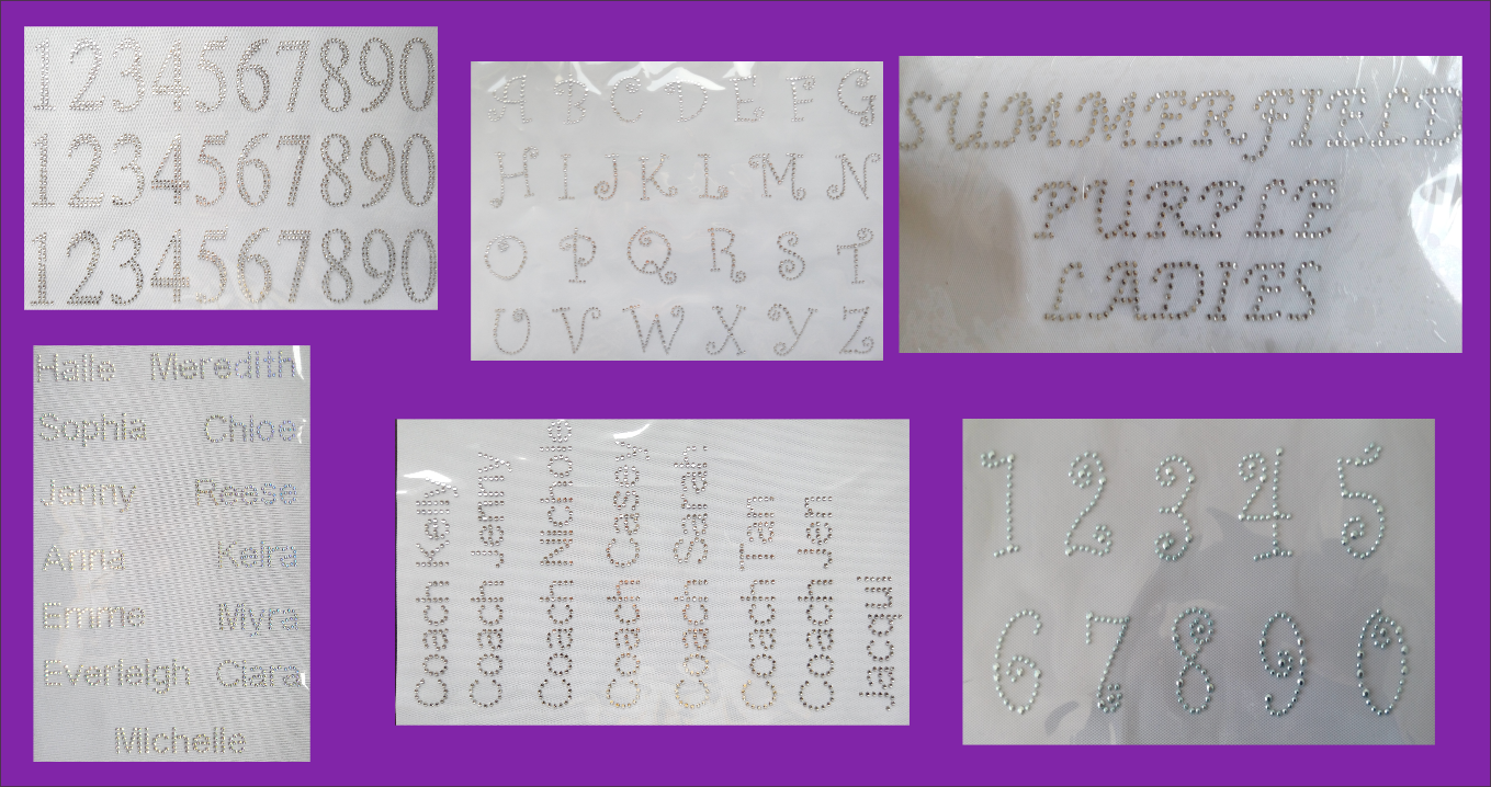alphabet rhinestone transfer