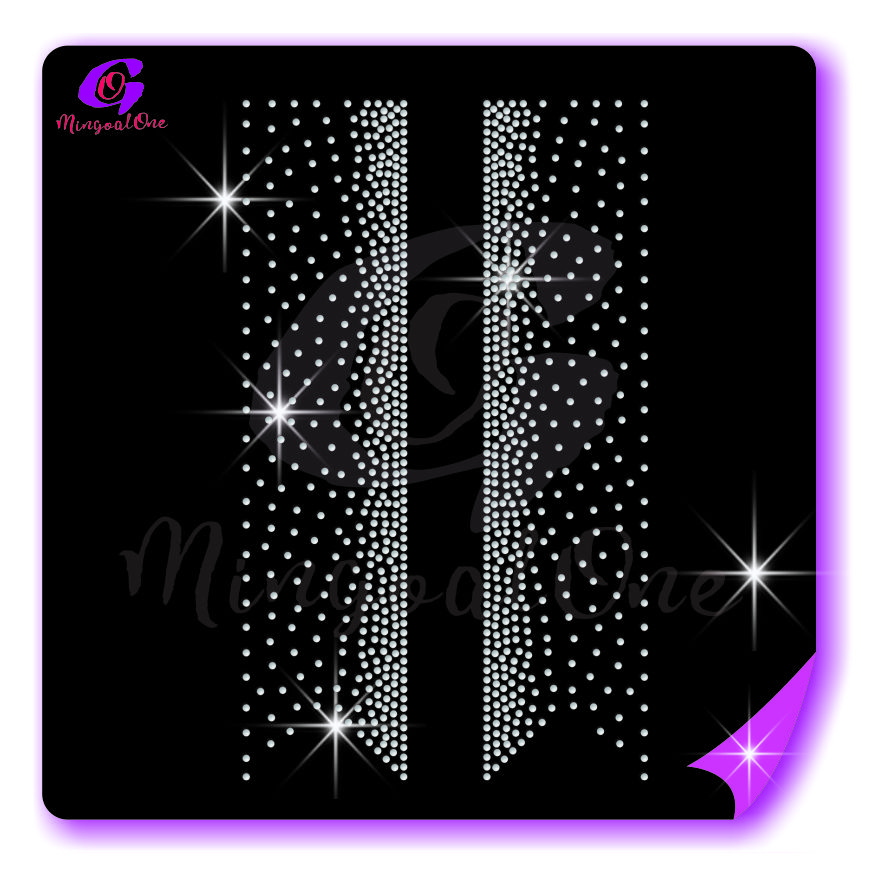Bow Strips rhinestone Transfer