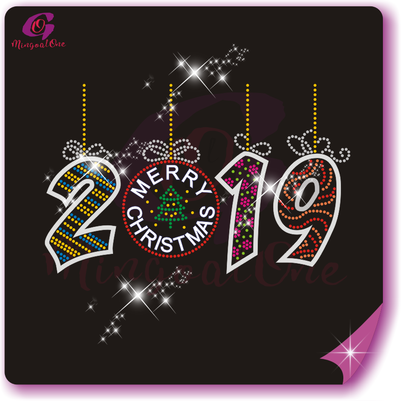 Christmas glitter and rhinestone transfer