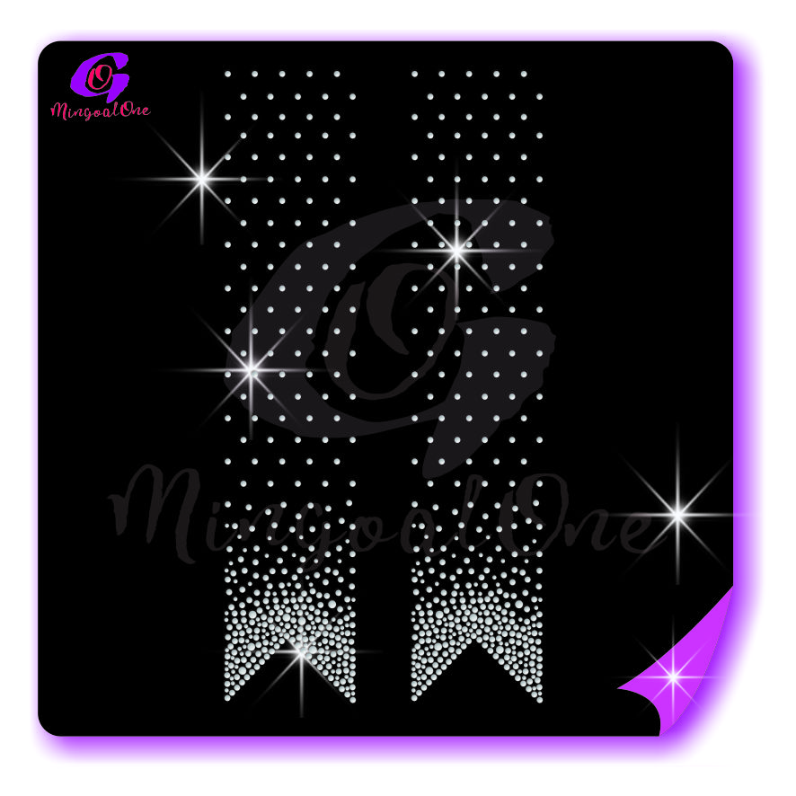 Bow Strips rhinestone Transfer
