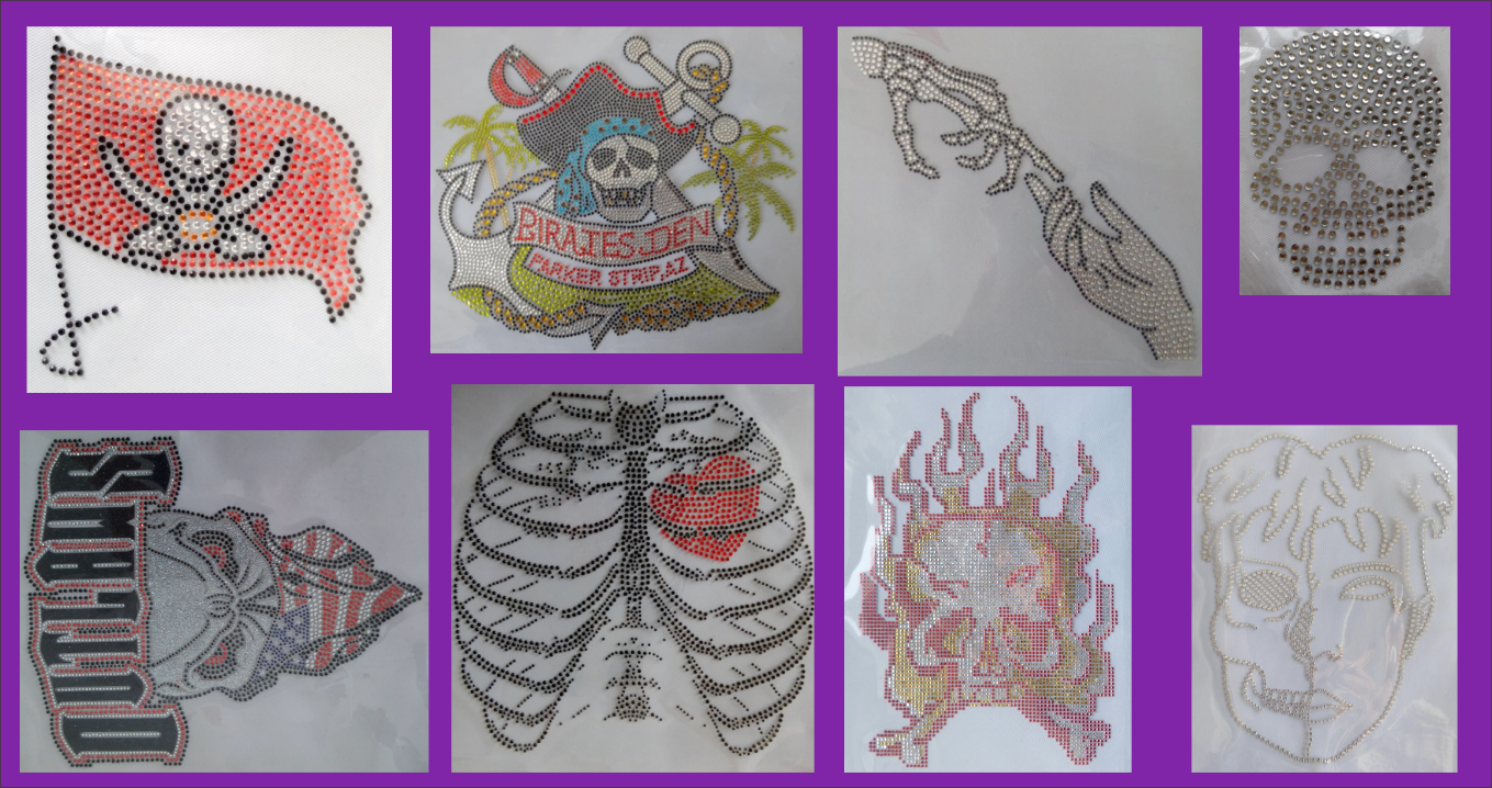 Skull rhinestone transfer