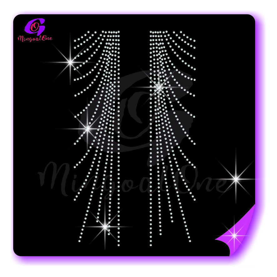 Bow Strips rhinestone Transfer