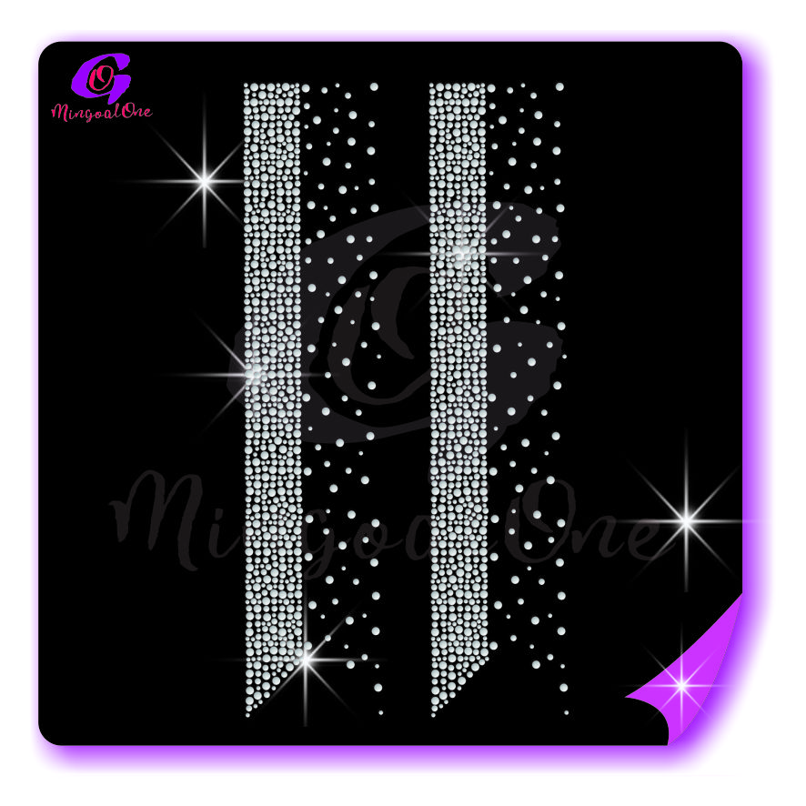 Bow Strips rhinestone Transfer