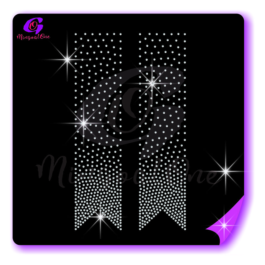 Bow Strips rhinestone Transfer