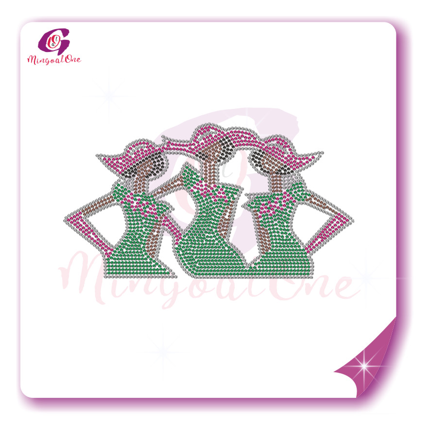 AKA rhinestone iron on transfer silver soror hotfix transfer