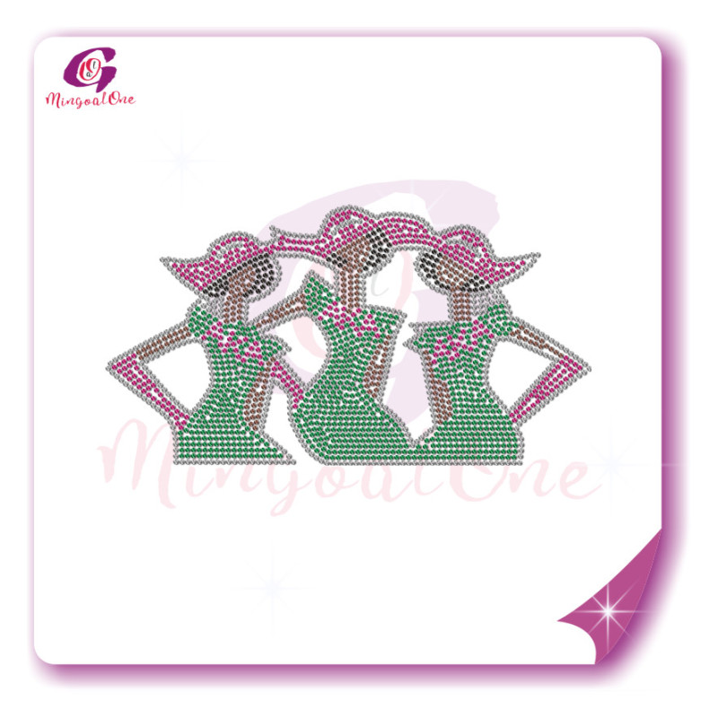 AKA rhinestone iron on transfer silver soror hotfix transfer