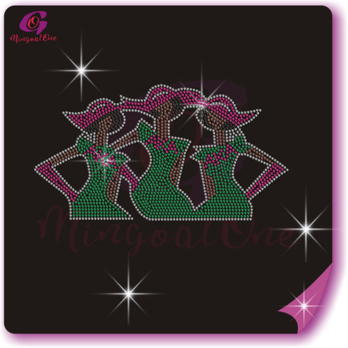 AKA rhinestone iron on transfer silver soror hotfix transfer