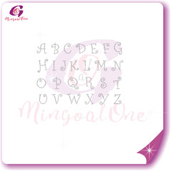 alphabet different font rhinestone transfer letters