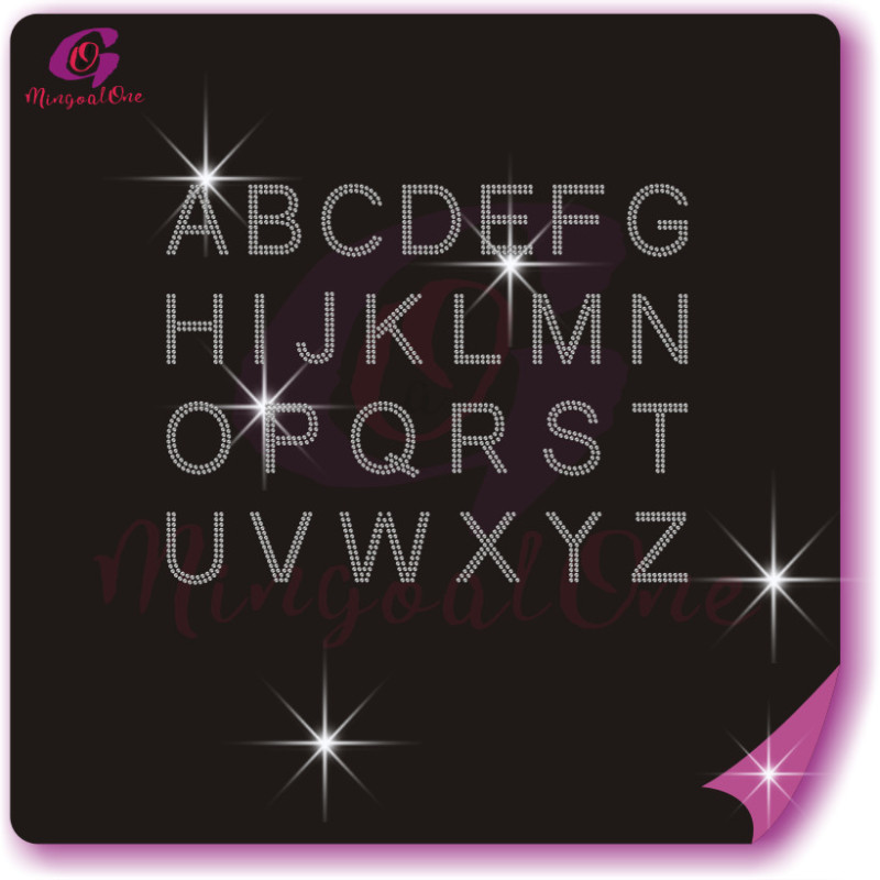 alphabet different font rhinestone transfer letters